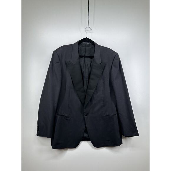 Ermenegildo Zegna Bashford Tuxedo Blazer Mens 56 Wool Silk 1 Button Jacket Black